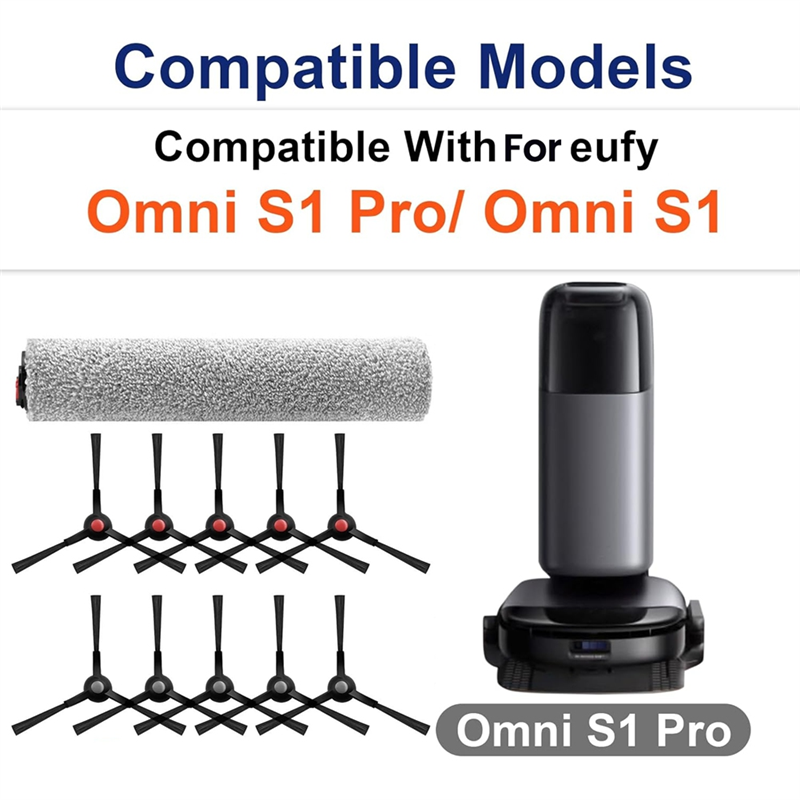 【Clearance-Sale!】Replacement Side Brush Rolling Mop Set-11PCS For Eufy Omni S1 Pro/E25/E28 Robot Vacuum Cleaners
