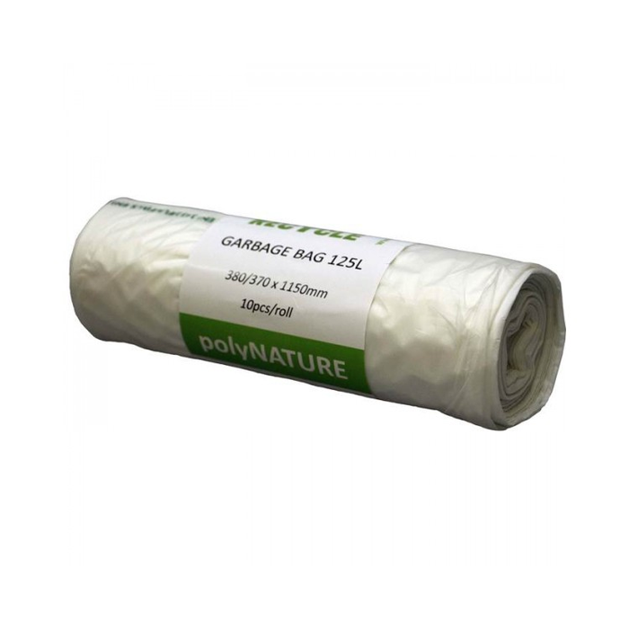 Sopsäck Polynature 125L vit 10st/rulle