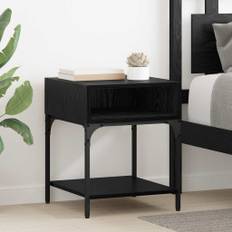 vidaXL Sengebord 2 pcs Sort eg 40 x 40 x 50 cm Konstrueret træ