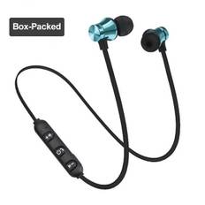 Trådlösa Magnetiska Bluetooth-Hörlurar Handsfree Headset med Mikrofon Brusreducerande Hörlurar för Huawei Xiaomi Samsung with box blue331