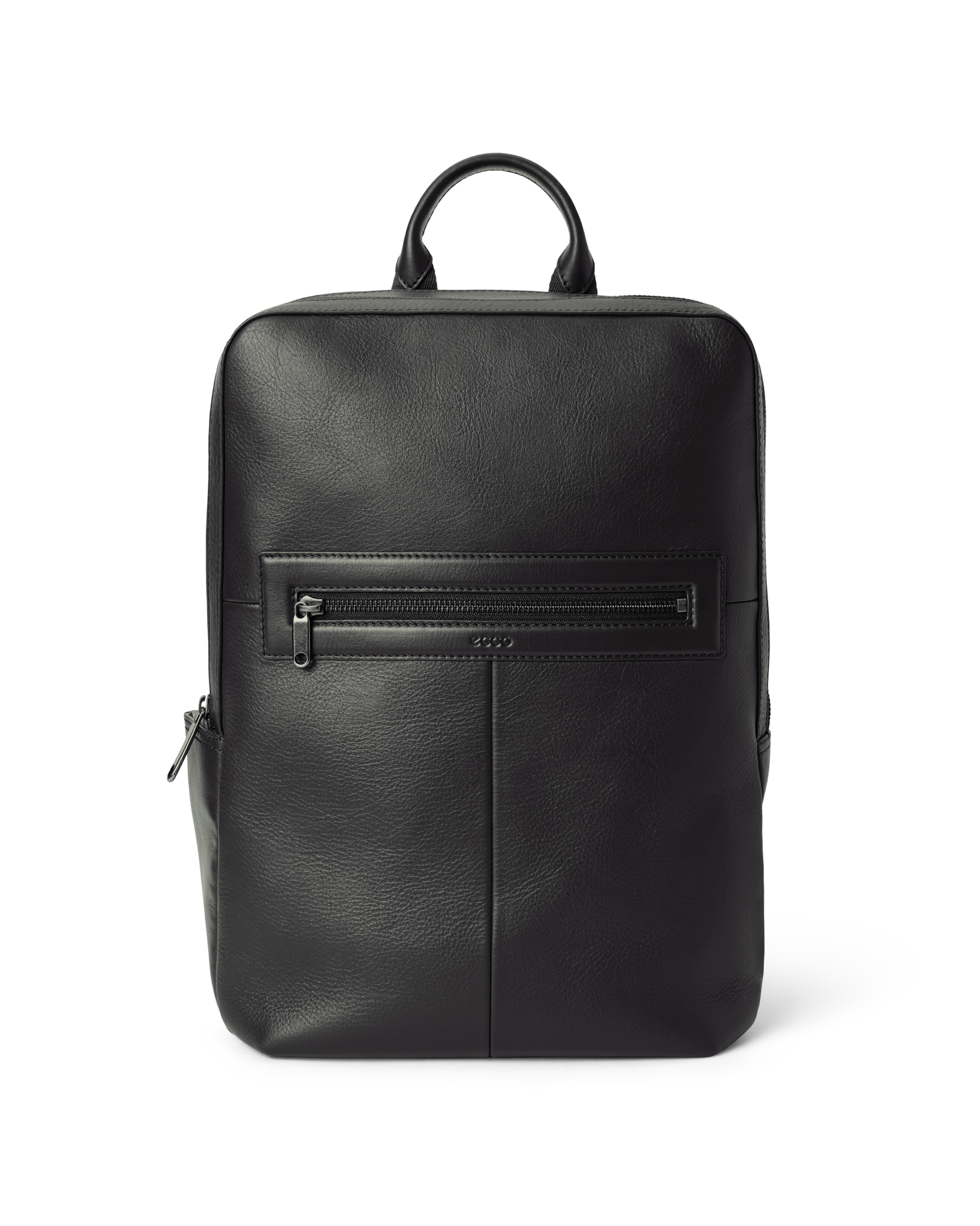ECCO Load Backpack - Firkantet rygtaske i læder til herrer - Sort