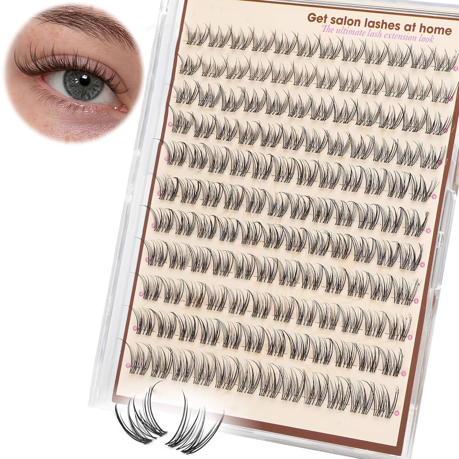 Natural Lash Clusters, Fine Lash Clusters, 8-14mm Short Cluster Lash Extensions, Soft Invisible Band Lash Clusters, C- Wet-set Lash Clusters, Lashes Suitable For Daily Wear