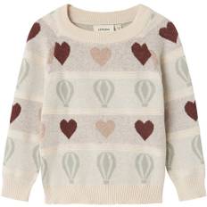 Lil' Atelier Nmflamai KIS LS Knit LIL Stl. 122/128 unisex - Stickat Från Magasin - Pastel Parchment (122/128)
