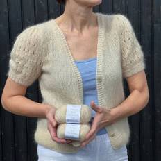 Strikkekit, Violet Meadow Cardigan fra DROPS i Tynd Silk Mohair fra Sandnes Garn - S: 5 nøgler garn