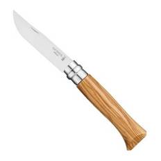 OPINEL No 8 Olive Classic Olive wood handle 8.5cm stainless steel blade with locking collar