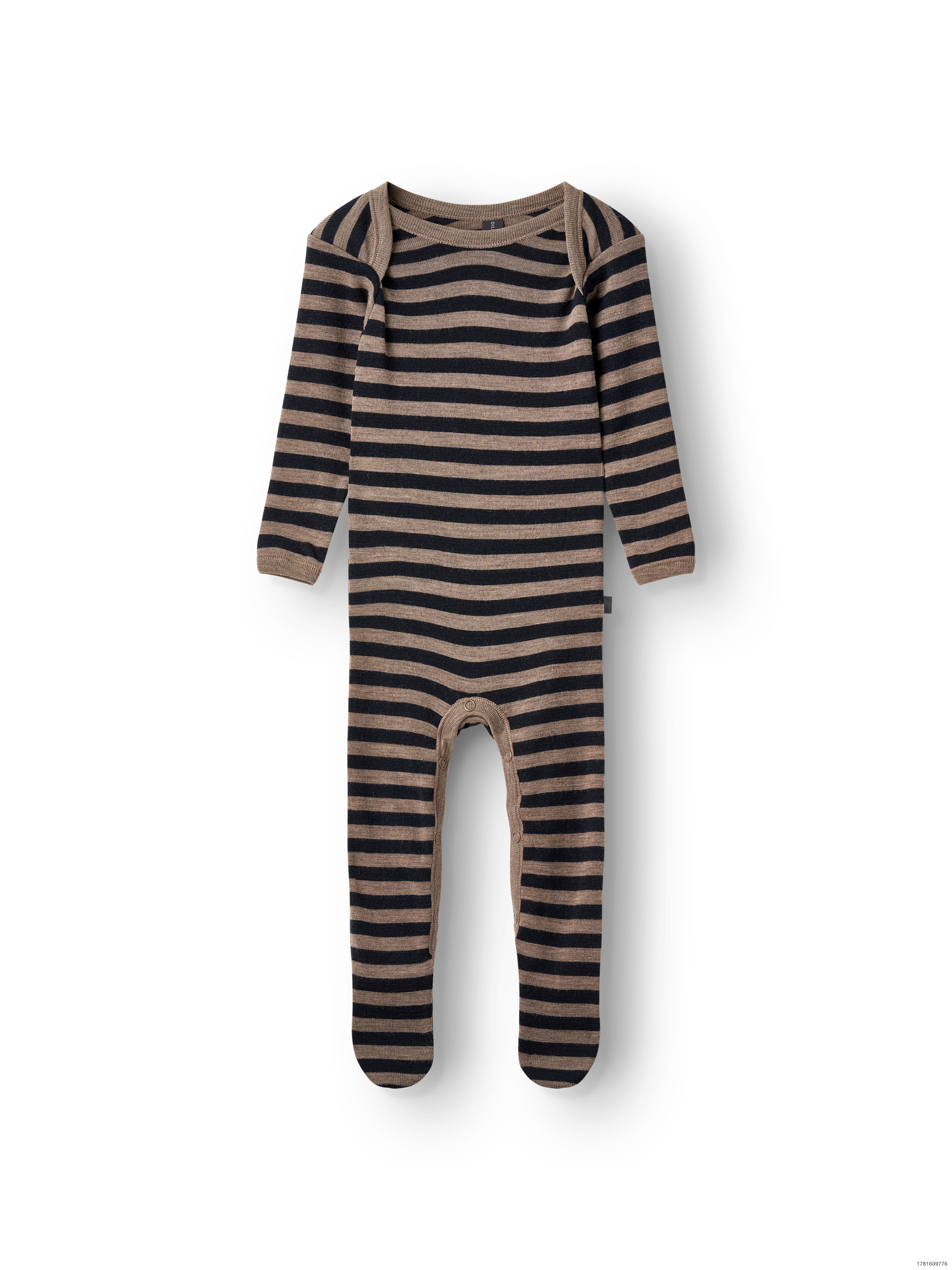 Heldragt m/ fødder i merinould til baby