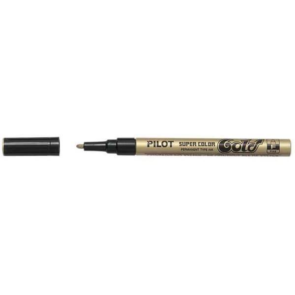Marker - PILOT - Fin spids - Permanent blæk - Guld - Uudslettelig