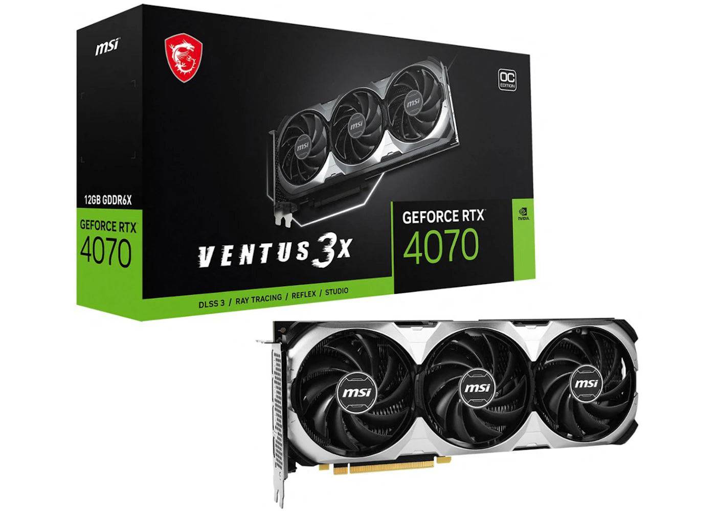 NVIDIA MSI GeForce RTX 4070 VENTUS 3X OC 12GB Graphics Card - One Size (One Size)