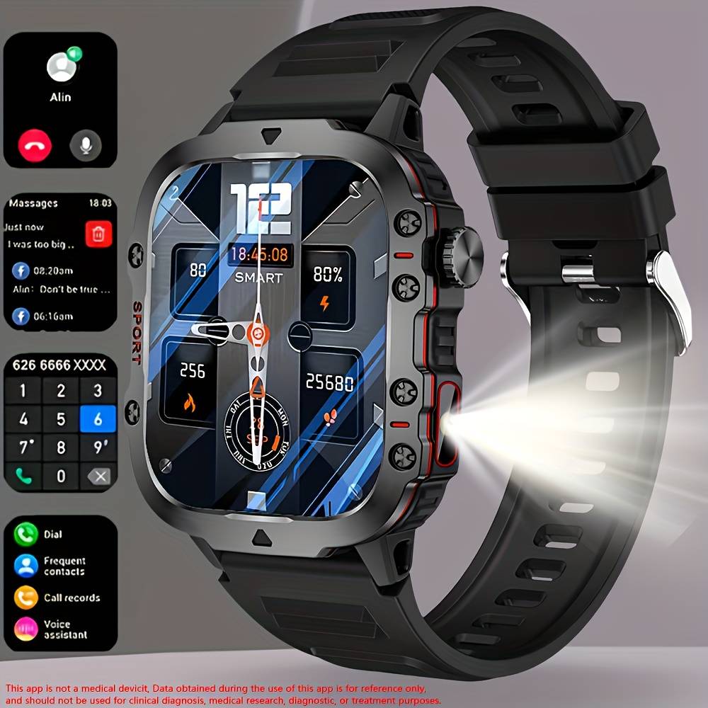 TEMU New Smart Watch For Men And Women - Wireless Calling/texting/multiple Sports /remote Camera Control/fitness , Compatible With Iphone And , Usb Charging, Smart Connectivity, , Display, Gift