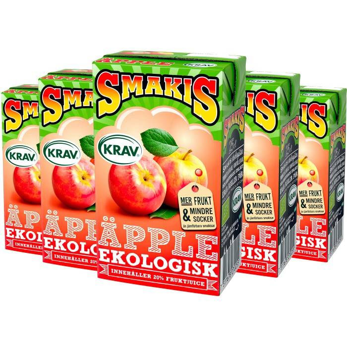 Smakis Fruktdryck med smak av Äpple Ekologisk KRAV 27x25cl
