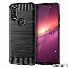 JollyFX Carbon Case Flexibel Cover TPU-fodral för Motorola One Vision - Svart