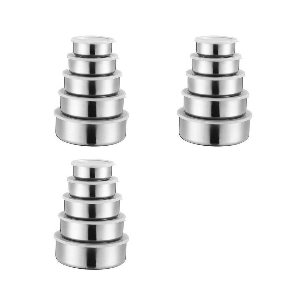 15 PCS Stainless Steel Food Container Sealed Crisper Storage Lunch Box Bowls with Lids Food Storage Box Lunch Box Bowl