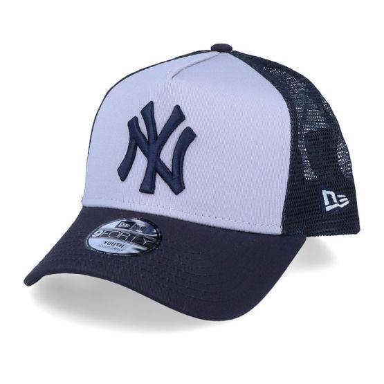 New Era - MLB Grå trucker Keps - Kids New York Yankees A-Frame Grey/Navy Trucker @ Hatstore