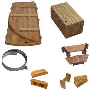 Vildmarksbad - Koldtvandskar - Thermowood - uden ovn - Saml Selv