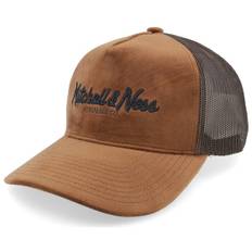 Mitchell & Ness - Brun trucker Keps - Velvet Pinscript Brown Trucker @ Hatstore