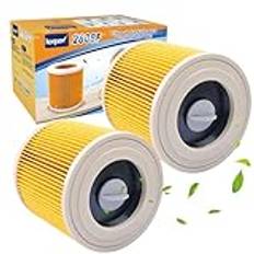 KEEPOW 2-pack patronfilter för Kärcher WD2 WD3P WD 2200 SE 4001 våt- och torrdammsugare, del # 64145520