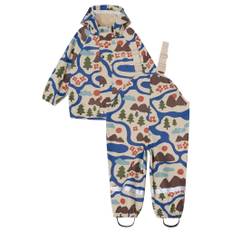 Kuling San Marino Uforet Regnsæt Doodle Map 134/140 cm  Blå  134/140 cm  unisex