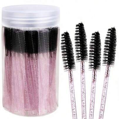 200/100/50 st ögonfransborstar och ögonbrynsborstar (vissa specifikationer med behållare), ögonfransborste för makeup, set med ögonfransförlängnings- - Multifärgad