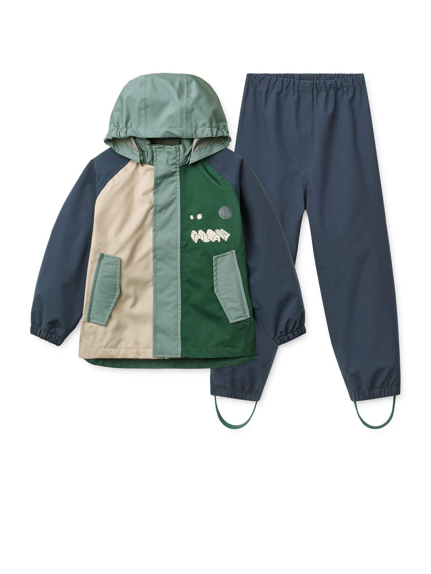 Liewood Funktionsdräkt 'Pedia' beige / mörkblå / grön / pastellgrön