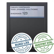 BASE Exclusive postkasse - med RUKO lås - Rustfrit stål indkast