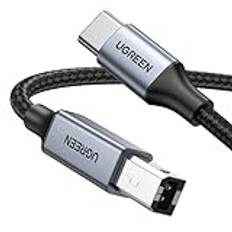 UGREEN USB 2.0 B Skrivarkabel USB C till USB Skrivarkabel Nylon Aluminium Skal Flätat. (1M)