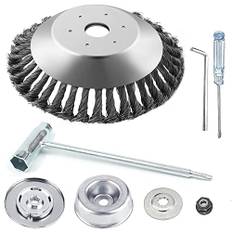 Realman 8 tum vriden ståltråd trimmerhuvud för Stihl rak axel trimmer FR130 FS55 FS56 FS56R FS70 FS72 FS74 FS75 FS76 FS80 FS80R FS83 FS85 FS89 FS90 (8 tum huvud med Stihl 7 tum st adaptersats)