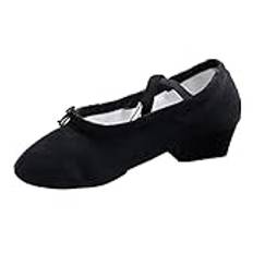 Barfotaskor dam sommar ballerina – dansskor dam latin sneakers eleganta sommarskor halkfria arbetsskor andas löparskor casual barfotaskor stora storlekar halvsko båtskor, svart, 39 EU