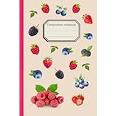 Nordic berries notebook - strawberry, blueberry, cowberry and blackberry - Back to school: 6x9" Berries Composition Notebook Journal, 110 white lined pages