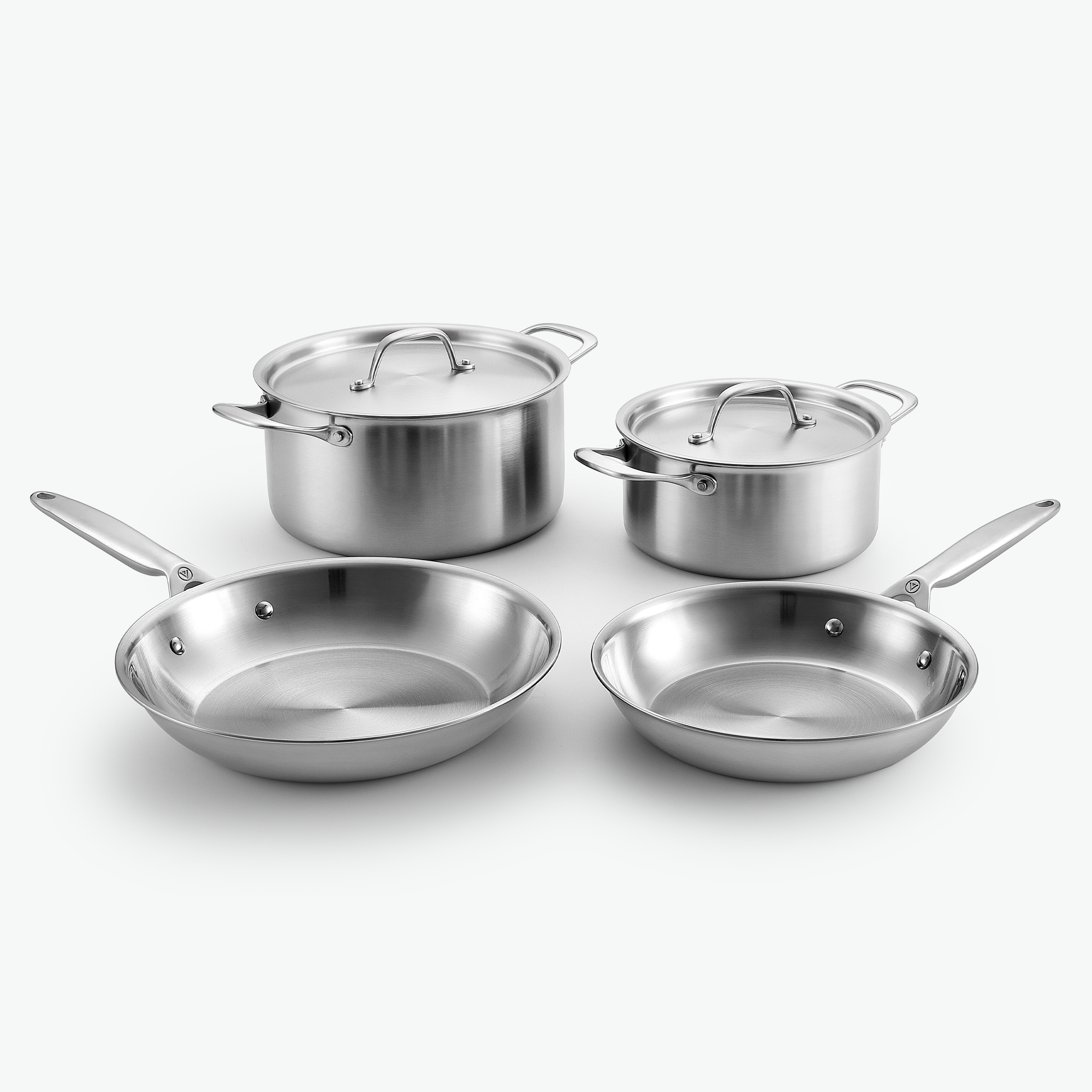 3-Ply stekpanna & gryta set - Rostfritt stål Essentials Set - 4 delar / Rostfritt stål