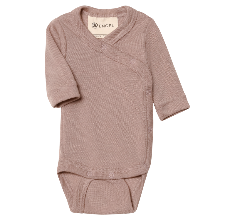 Engel | Wool and silk wrap bodysuit | Dusty rose - 50/56