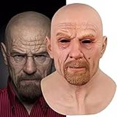 Scary Mask, Halloween Latex Mask, Novelty Latex Horror Masks, Old Man Scary Full Head Mask, Realistic Funny Face Mask Old Man Mask with Hair for Halloween Party Cosplay Party Costume Props (Alte Mann)