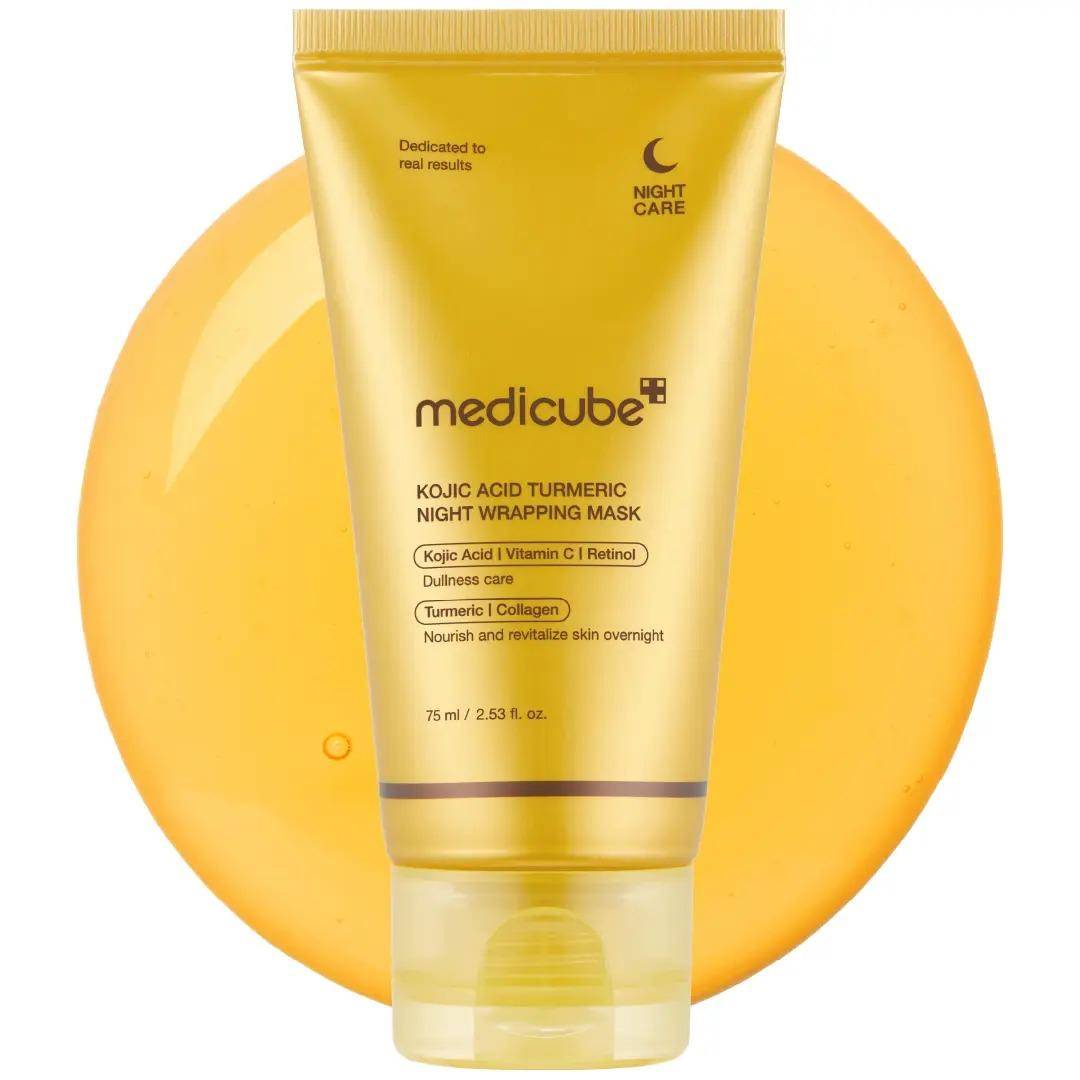 [medicube] Kojic Acid Turmeric Night Wrapping Mask | Overnight Wrapping Mask, Morning Shed, Turmeric, Niacinamide 1pcs