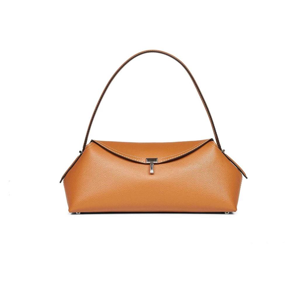 TotêMe T-lock Skuldertaske i Narvlæder - Tasker - Dame - Brun - ONE SIZE - Uld