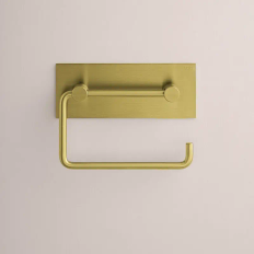 Vola T12 - 59 toiletrulleholder med bagplade - børstet messing natur