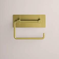Vola T12 - 59 toiletrulleholder med bagplade - børstet messing natur