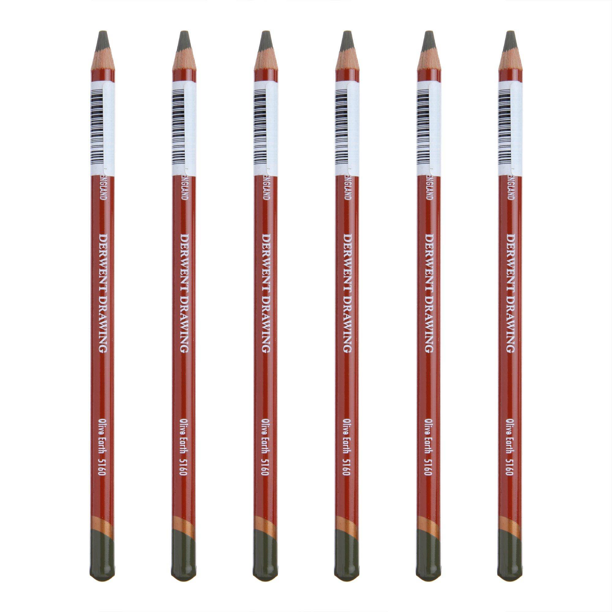Derwent Colored Pencils Drawing Pencils Olive Earth 5160 Case of 6 0700681
