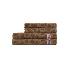 Lexington Velour handduk lövmönstrad jacquard, oliv