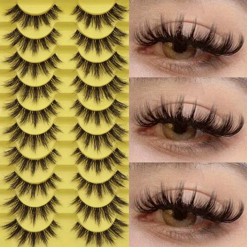 10 Pairs Of Transparent Stems, Fluffy, Thick Soft False Eyelashes, Cat- False Eyelashes, Thick And Fluffy, And Thick Comfortable Multifunctional False Eyelashes