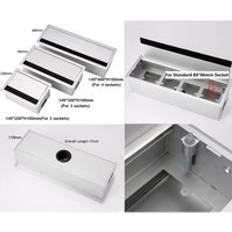Aluminium rektangel tråd kabelgenomföring box office bord skåp skrivbord klaff borste multimedia usb box uttag