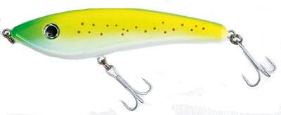Jerkbait stor synkende Maxximus Predator Galaxy Jerk Neon Gul.