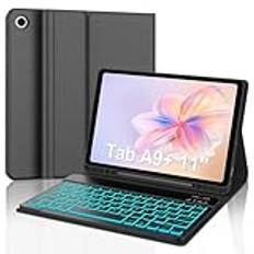 FOGARI Fodral för Samsung Galaxy Tab A9+/A9 Plus 11 tum 2023 (SM-X210/X216/X218), Italiensk layout QWERTY Bluetooth tangentbord för Samsung A9+ 11 tum, tangentbordsfodral för Samsung Tab A9 Plus,