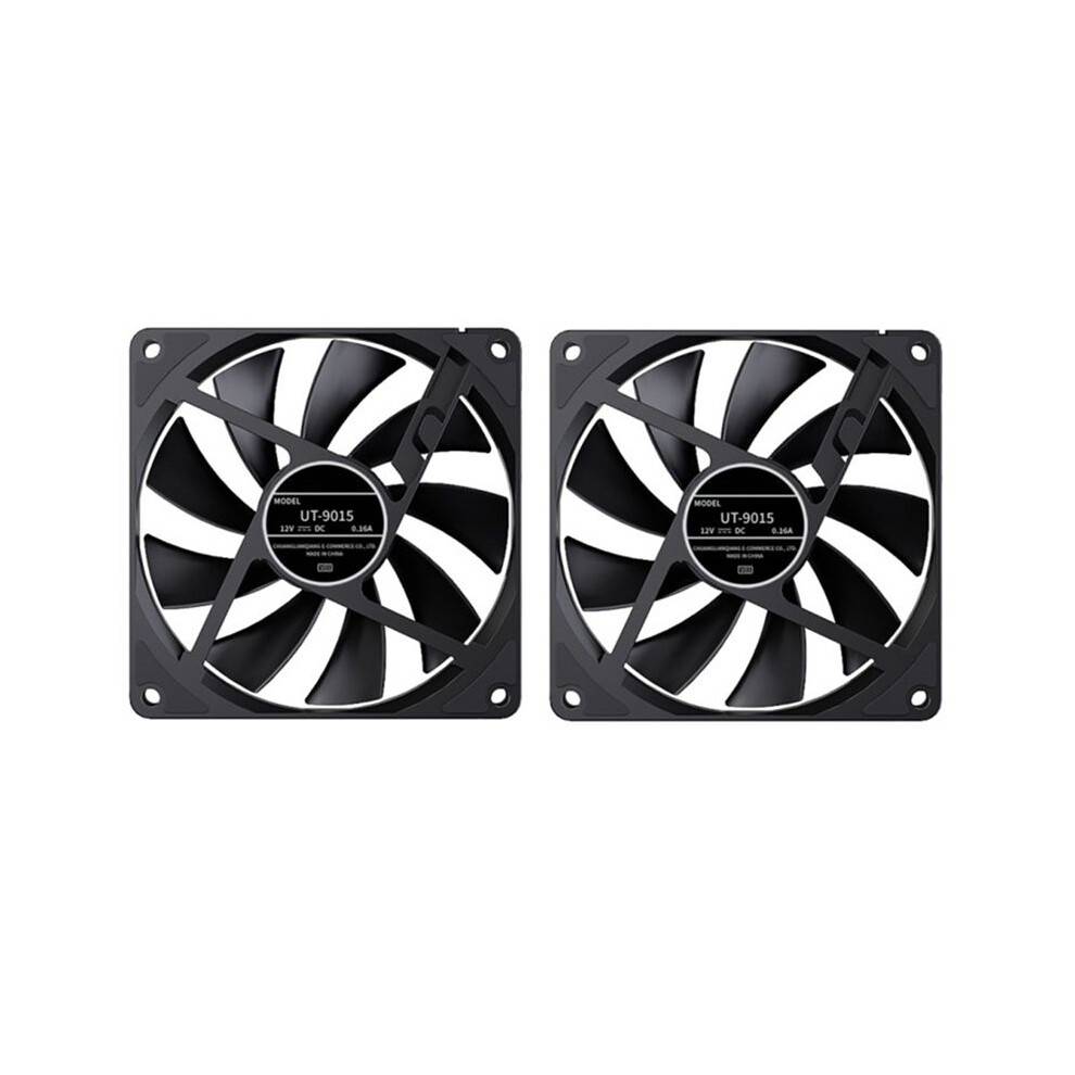 2pcs Computer Case Fan 92mm 4-Pin PWM High Airflow Ultra-Thin Cooling Fan 1000-2700 RPM Cascadable FDB Bearing Fan