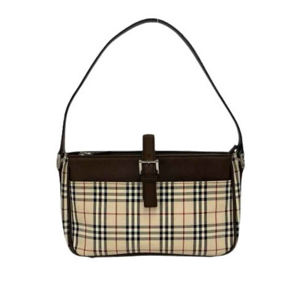 Burberry Vintage Pre-owned canvas håndtasker - Vintage - Dame - Beige - ONE SIZE -