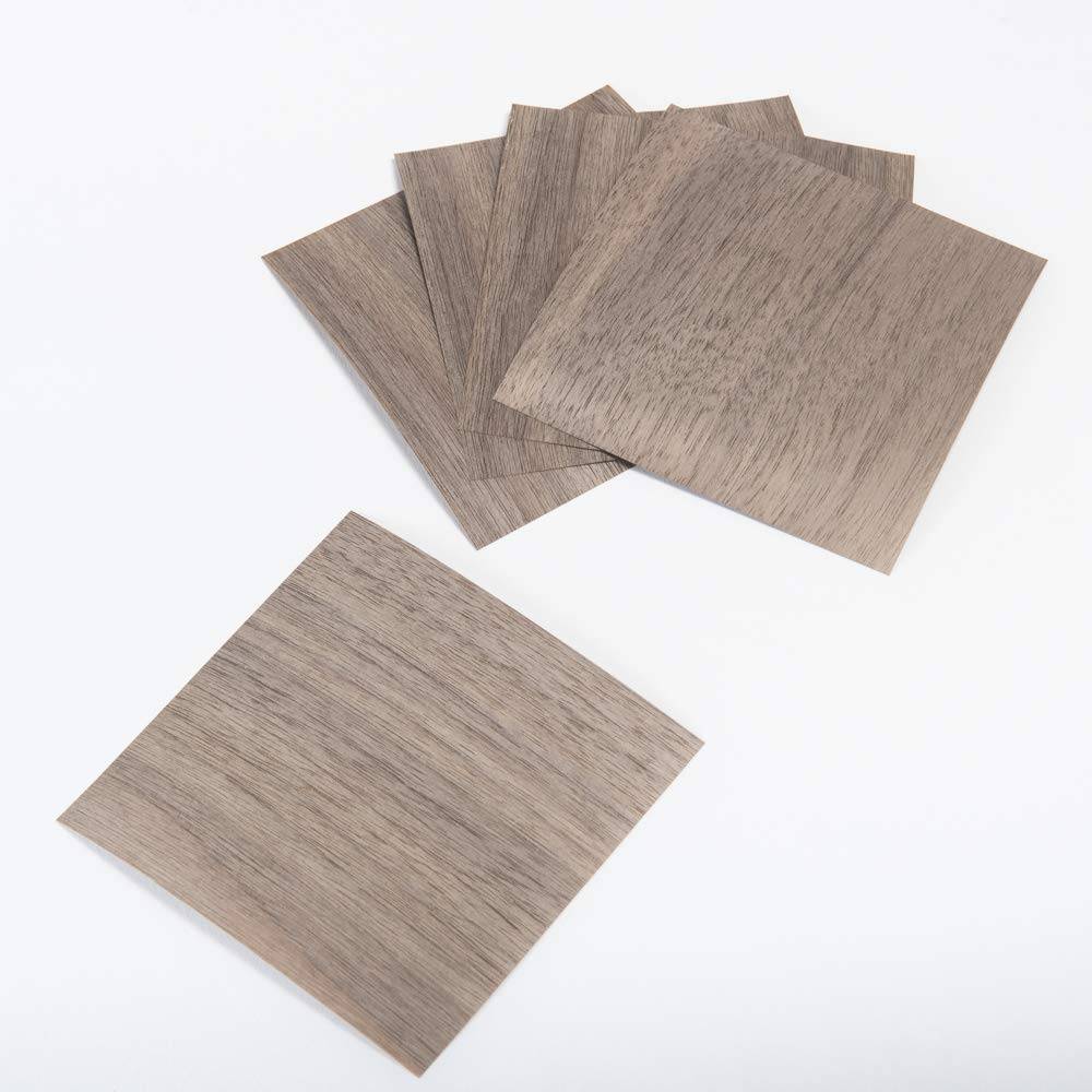 Mori no Kami flexibel origami i naturligt trä, set med 100 x 100 mm ultratunt papper, valnöt, liten, 5,