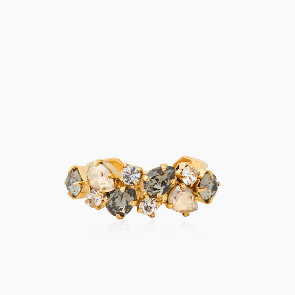 Caroline Svedbom Gabriella Ring, Black Golden Combo - Guld