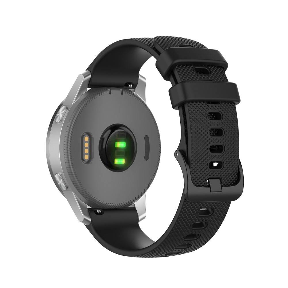 Silikonarmband 20mm för Galaxy Watch 42mm m.fl. - Svart