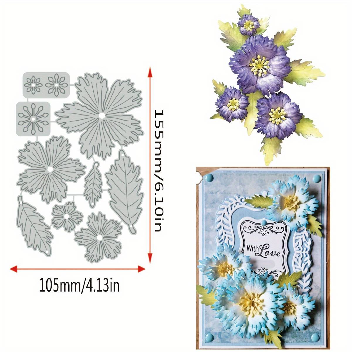 1pc Flower Leaf Metal Cutting Mold Template DIY Scrapbook Decoration Manual Die-Cutting Template Mold