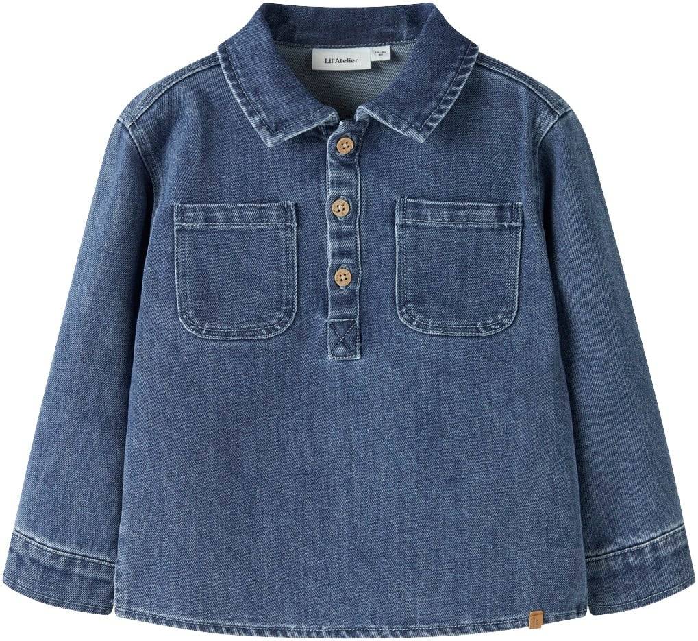Lil' Atelier Nmmobello LS Loose Overshirt 1144s Str 116 - Blå Skjorter Denim hos Magasin.