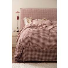 Ellos Home - Sengekappe Sonneli Check i bomuld højde 52 cm - Rød - 180X200