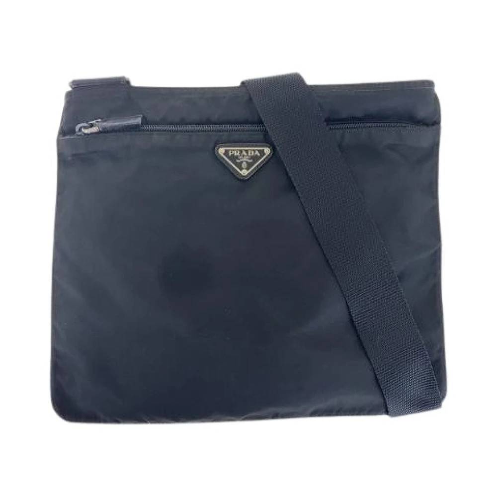 Prada Vintage Pre-owned Tessuto Nylon Skuldertaske - Vintage - Dame - Blå - ONE SIZE - Uld